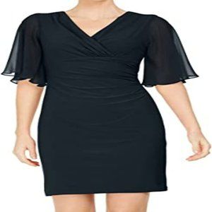 MSK Womens Chiffon Embellished Party Dress Navy S